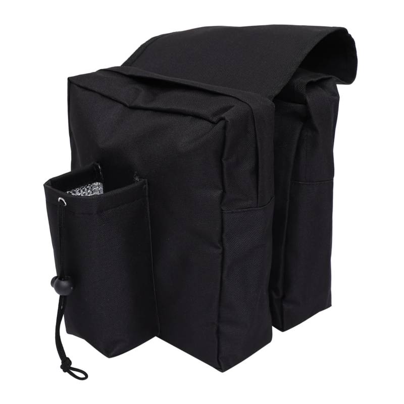 TINEASUR Seitentasche Side Bag aufbewahrungssack Mountainbike Buggy Buggy Fahrrad-Campingtasche Taschenorganisator für Fahrrad Öltanktasche Fahrradtasche für Vorderrahmen Oxford-Stoff Black von TINEASUR