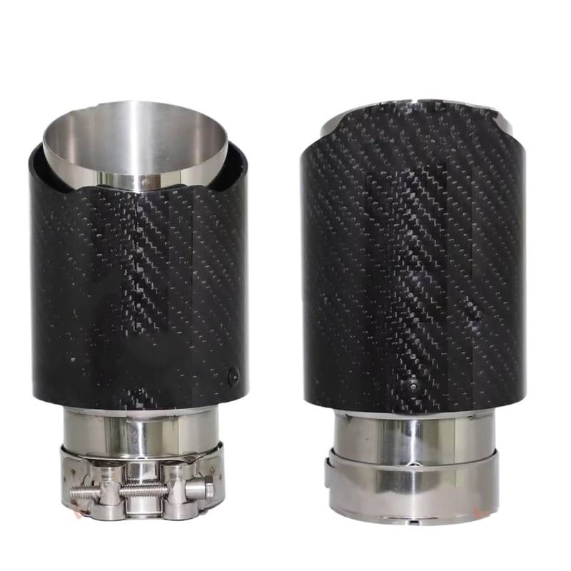 Auto Auspuff Endrohr Universal Auto Schalldämpfer Spitze Auspuff System Rohr Schalldämpfer Düse Gerade Edelstahl Silber Auto Teile Auto Auspuffspitze(54mm-76mm) von TINGYUS