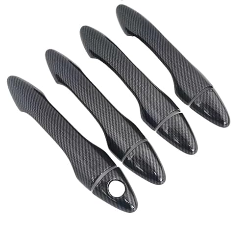 Auto Außentürgriffe Für Hyundai Für Tucson IX35 2009-2014 Carbon Fiber Gloss Schwarz Chrom Auto Türgriff Abdeckung Schüssel Aufkleber Styling Auto Zubehör Türgriff Beifahrerseite(C-Handle 0 Button) von TINGYUS