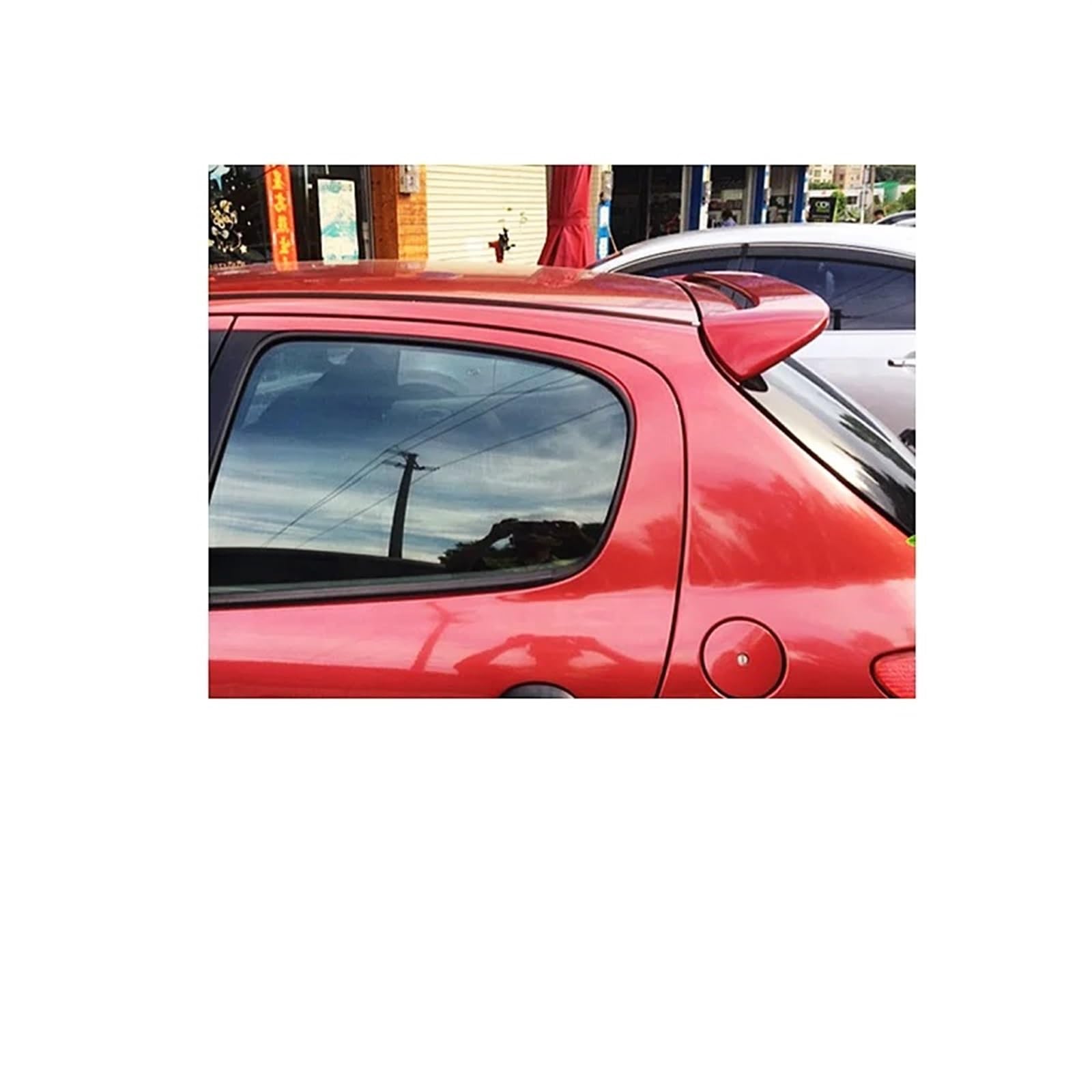 Auto Spoiler Wing 2013-2018 Für Peugeot 206 Fließheck Heckklappe Dachspoiler Flügel ABS Kunststoff Schwarz Carbon Auto Außen Tuning Zubehör Auto Heckflügel(Red) von TINGYUS