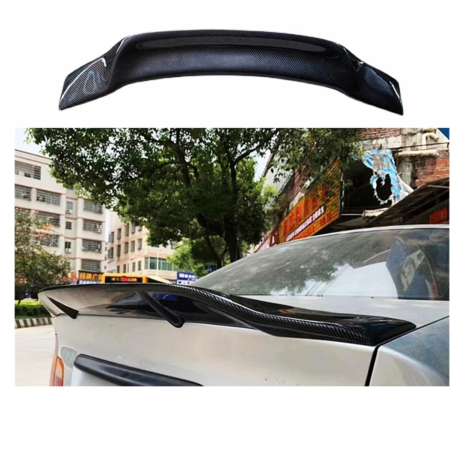 Auto Spoiler Wing Für 3er E46 4-Türer 1998-2006 Material Schwarz Carbon Heckklappe Autoflügel Ducktail Lip Spoiler Styling Zubehör Auto Heckflügel(Real Carbon Fibe) von TINGYUS