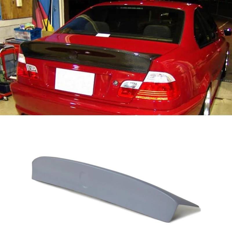 Auto Spoiler Wing Für E46 Coupe Limousine M3 2 Tür 4 Tür 1998-2006 Boot Lip Flügel Spoiler Carbon Faser/FRP/PU Primer Hinten Stamm Spoiler Auto Heckflügel(4 Door PU Grey) von TINGYUS