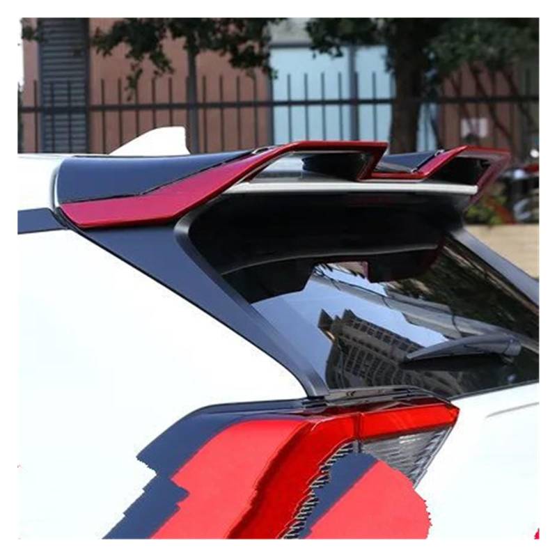 Auto Spoiler Wing Für RAV 4 2019 2020 ABS Kunststoff Unpaint Außen Heckspoiler Schwanz Trunk Boot Flügel Dekoration Auto Styling Auto Heckflügel(Black Plus red) von TINGYUS