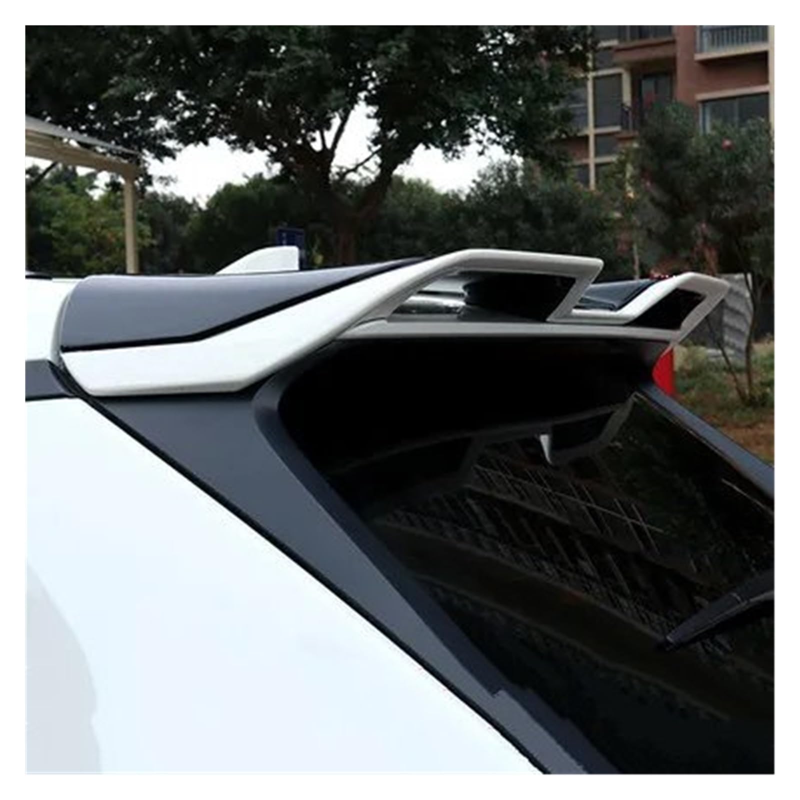 Auto Spoiler Wing Für RAV 4 2019 2020 ABS Kunststoff Unpaint Außen Heckspoiler Schwanz Trunk Boot Flügel Dekoration Auto Styling Auto Heckflügel(Black and White) von TINGYUS