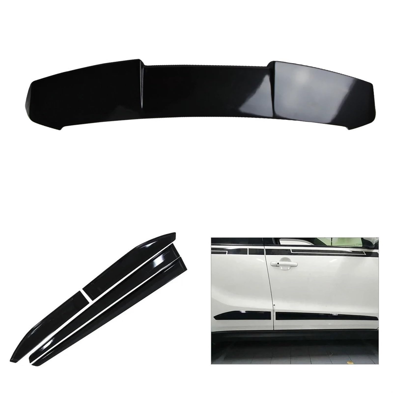 Auto Spoiler Wing Für Suzuki Für Vitara 2016-2020 Heckspoiler Heckflügel ABS Glanz Schwarz Auto Heckkofferraumdach Refit Auto Außenzubehör Auto Heckflügel(Kit Black) von TINGYUS