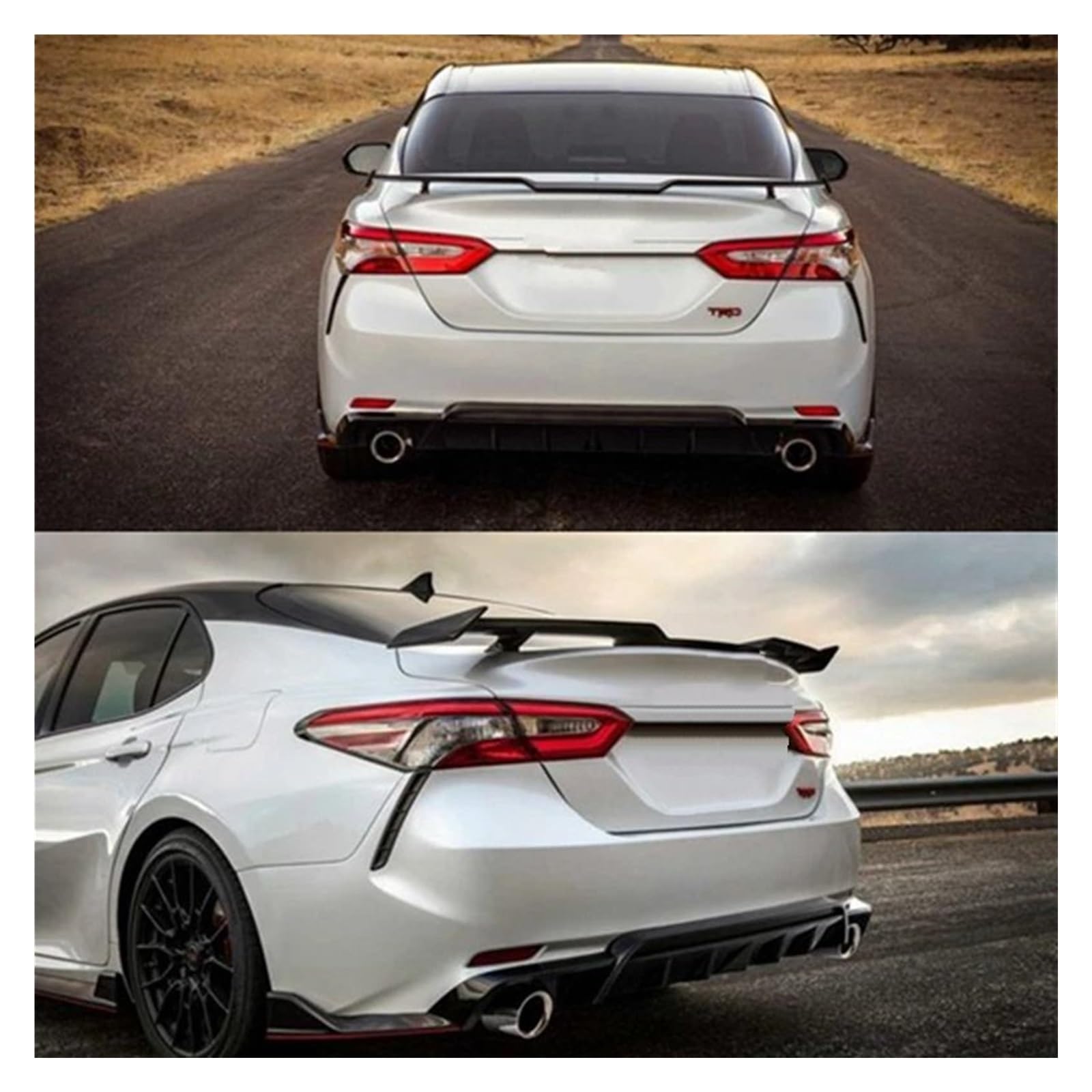 Auto Spoiler Wing Für Toyota Für Camry 2018 2019 Spoiler ABS Material Auto Heckflügel Primer Farbe Heckspoiler Auto Styling Stil Auto Heckflügel(Carbon Fiber Look) von TINGYUS