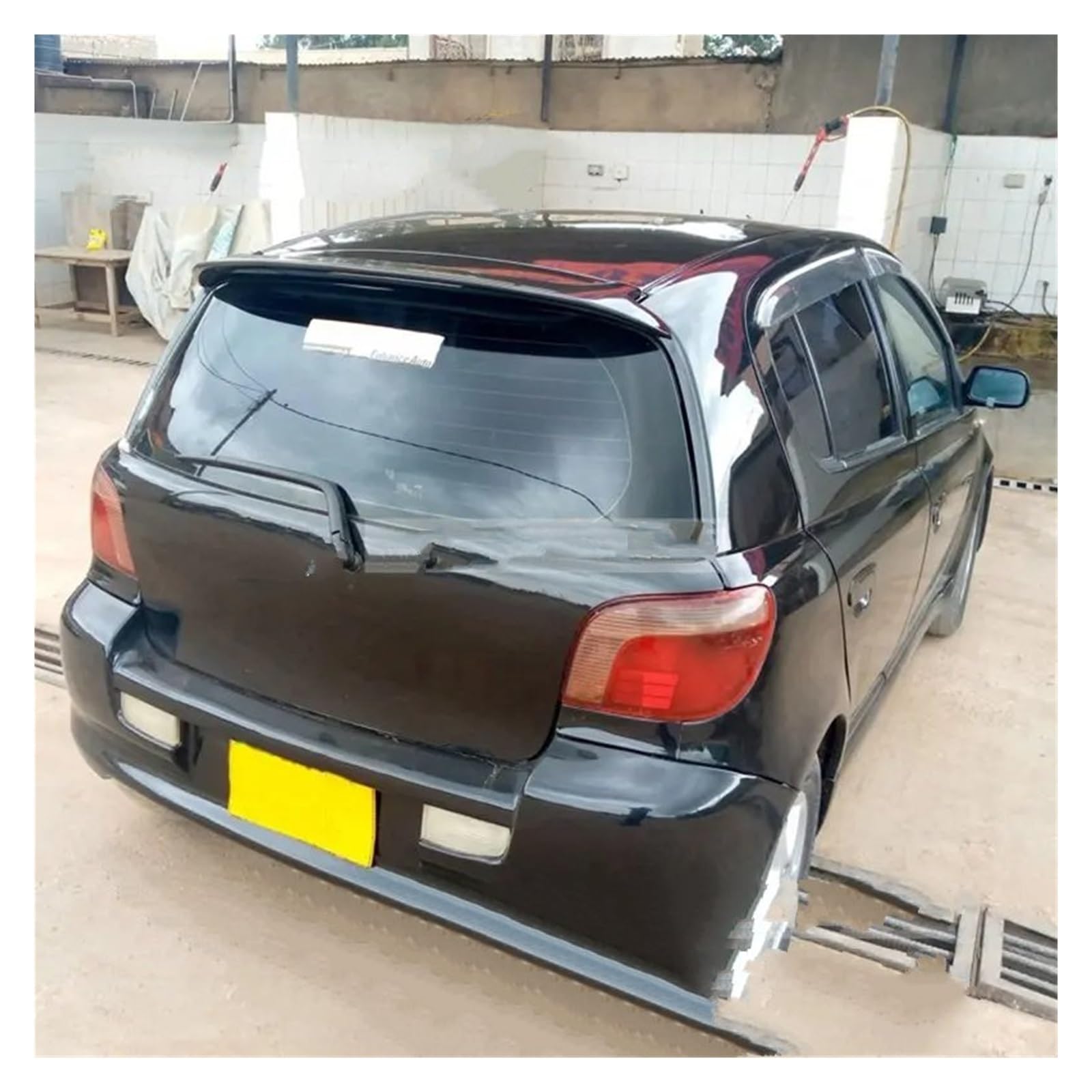 Auto Spoiler Wing Für Toyota Für Vitz Für Echo Für Yaris 2002-2013 Spoiler ABS Material Heckklappe Zubehör Body Kit Auto Heckflügel(Weiß) von TINGYUS