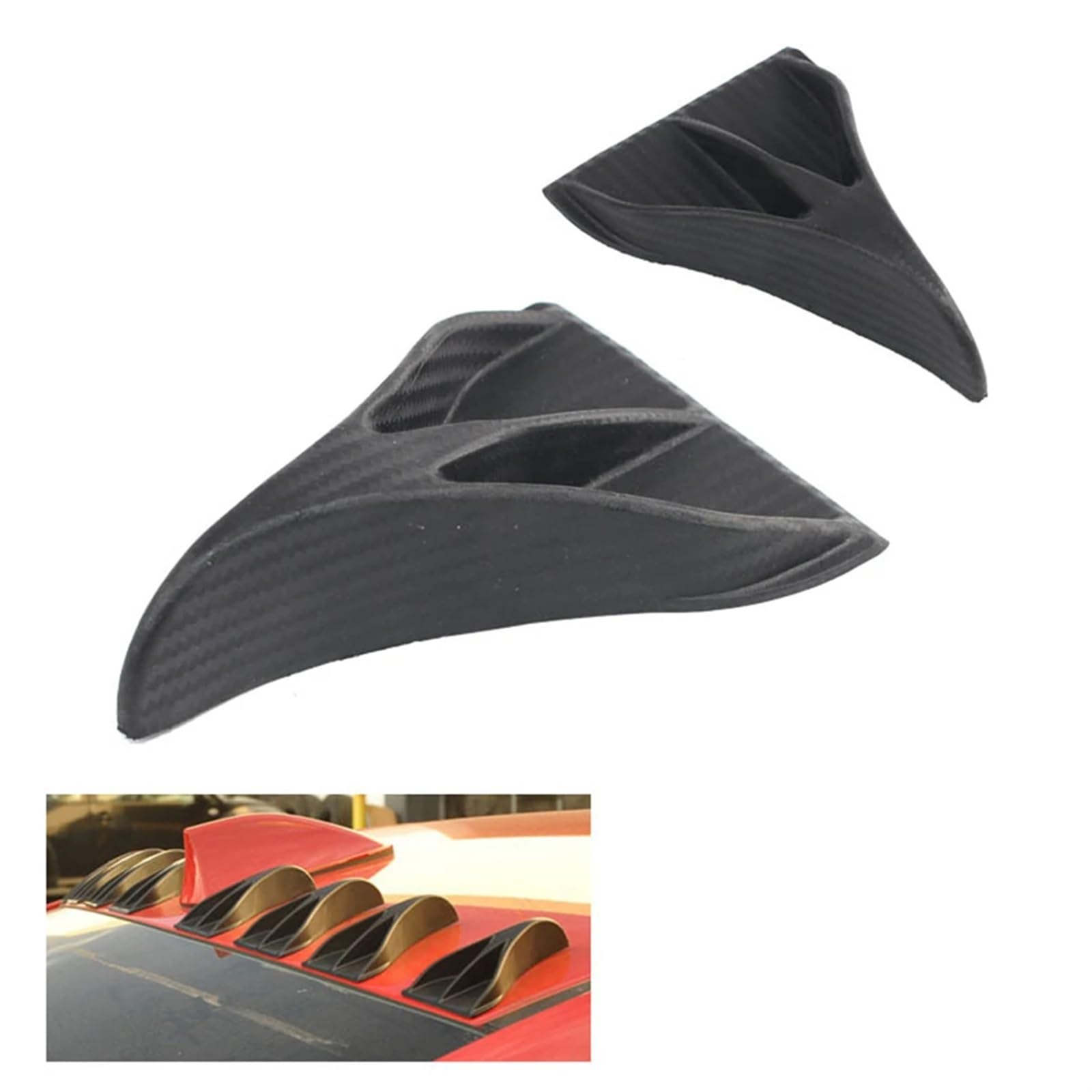 Auto Spoiler Wing Universal-Generatoren Dachleisten Haifischflossen Spoiler Flügel Kit Eagle Talon Style Für Auto Modifikation Carbon Fiber Muster Auto Heckflügel von TINGYUS