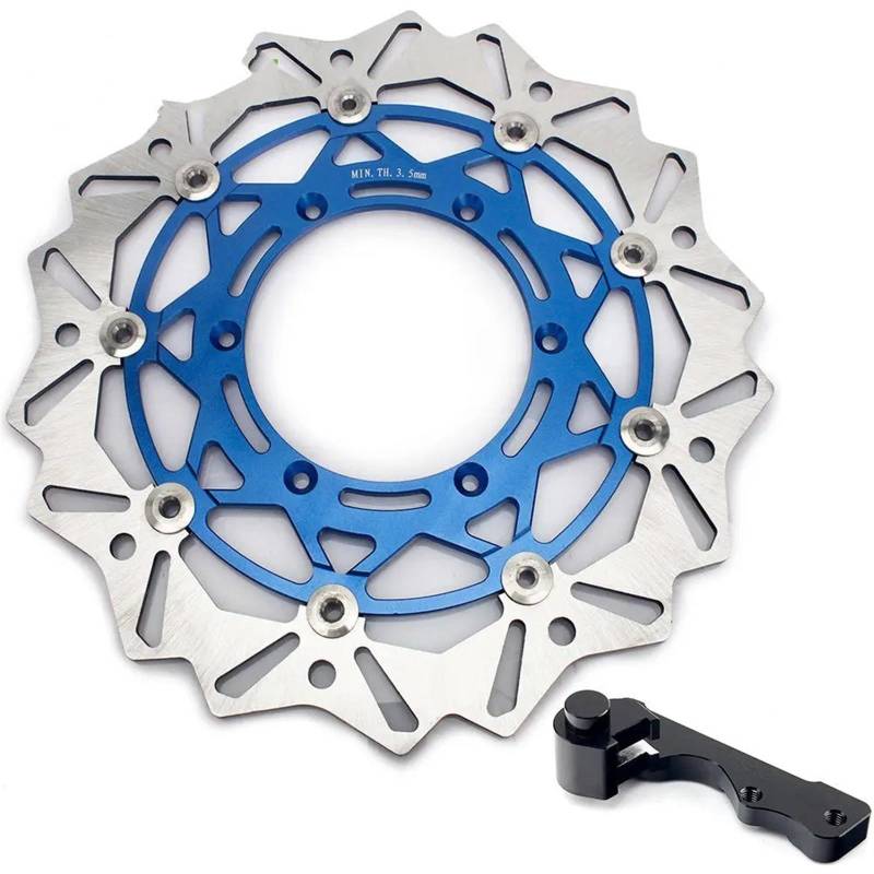 Bremsscheiben Für Suzuki Für DRZ400SM Für DRZ 400 SM Für SuperMotard 2005-2009 320mm Vorne Disc Bremsscheibe Rotor Halterung Set Scheibenbremsscheiben(Blue Disc Bracket) von TINGYUS