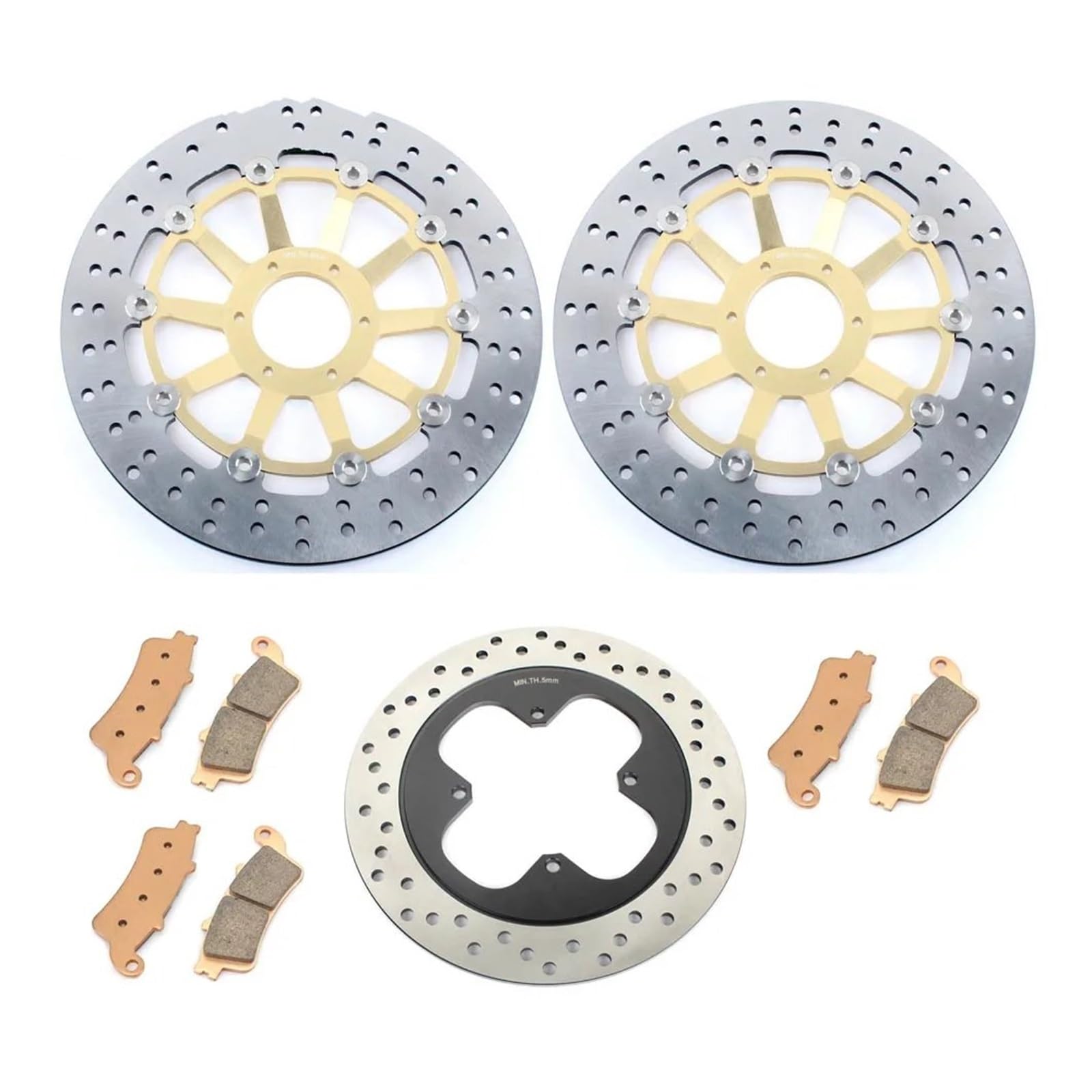 Bremsscheiben Für VFR800 Für VFR800F 1998 1999 2000 2001 296mm 256mm Vorne Hinten Bremsscheiben Scheiben Rotoren Pads Scheibenbremsscheiben(Round Yellow) von TINGYUS