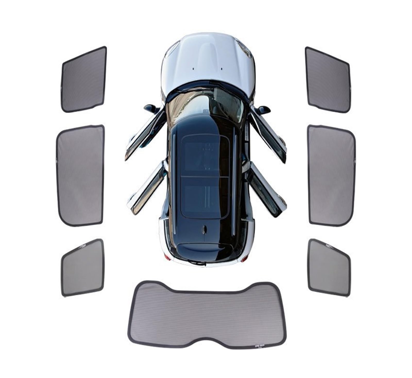Car Shades Für Mini Für Cooper F54 F55 F60 R60 Auto Innen Dekoration Fenster Schutz Windschutzscheibe Sonnenschutzdach Auto Fenster Schatten Autosonnenschutz(R60(7PCS)) von TINGYUS