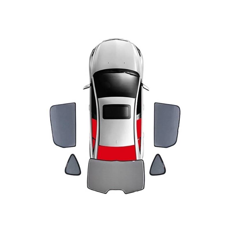 Car Shades Für VW Für Tiguan 5N 2007-2016 Vorne Hinten Windschutzscheibe Seite Fenster Auto Sonnenschutz Schild Magnetische Sonnenschutz Autosonnenschutz(B 5PCS Front Rear Back) von TINGYUS