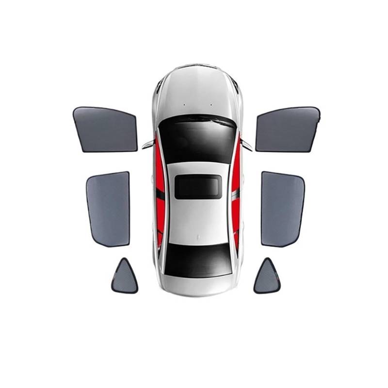 Car Shades Für VW Für Touran 1T 2003-2015 Vorne Heckscheibe Seite Fenster Auto Sonnenschutz Schild Magnetische Sonnenschutz Sonnenschirm Autosonnenschutz(6PCS) von TINGYUS