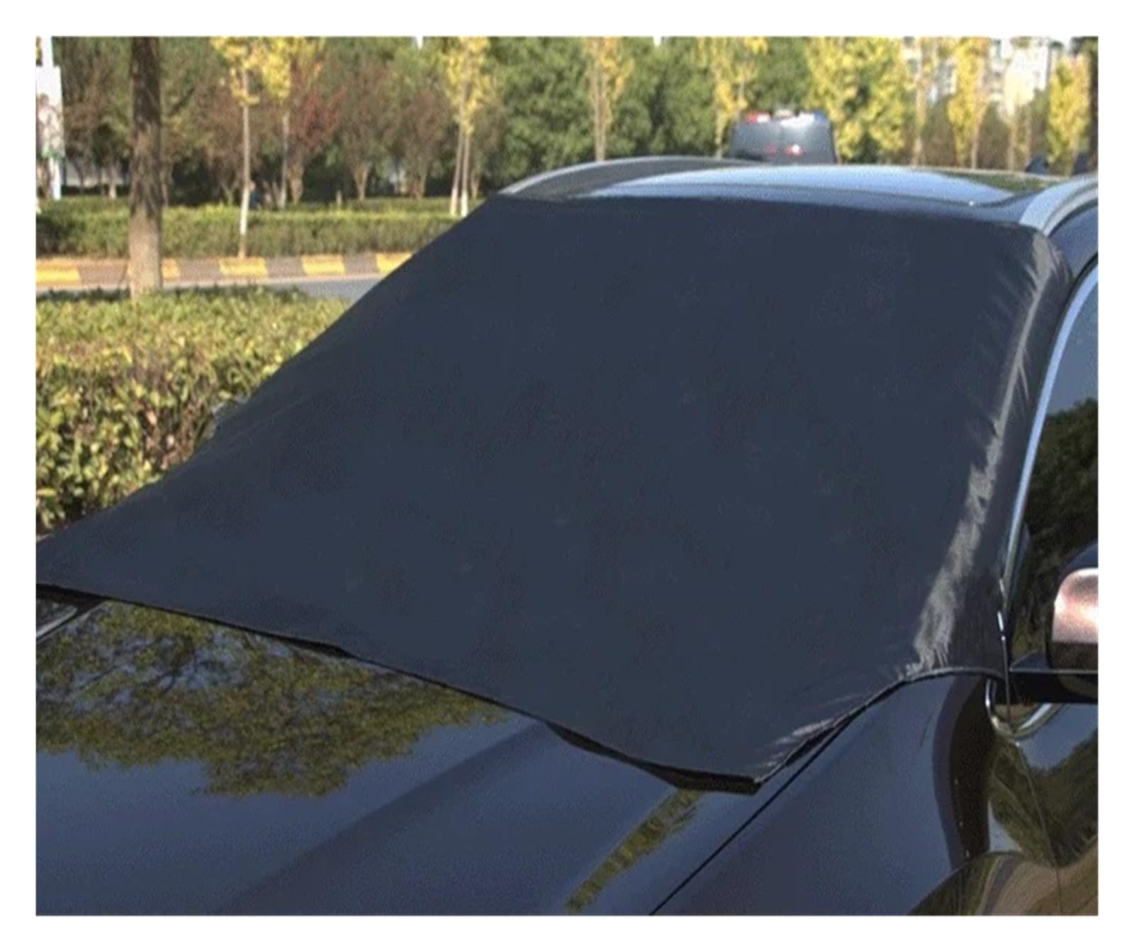 Car Shades Universal Magnetische Auto Windschutzscheibe Schnee Sonnenschutz wasserdichte Abdeckung Auto Frontscheibe Abdeckung Autosonnenschutz(210x125 No ears) von TINGYUS