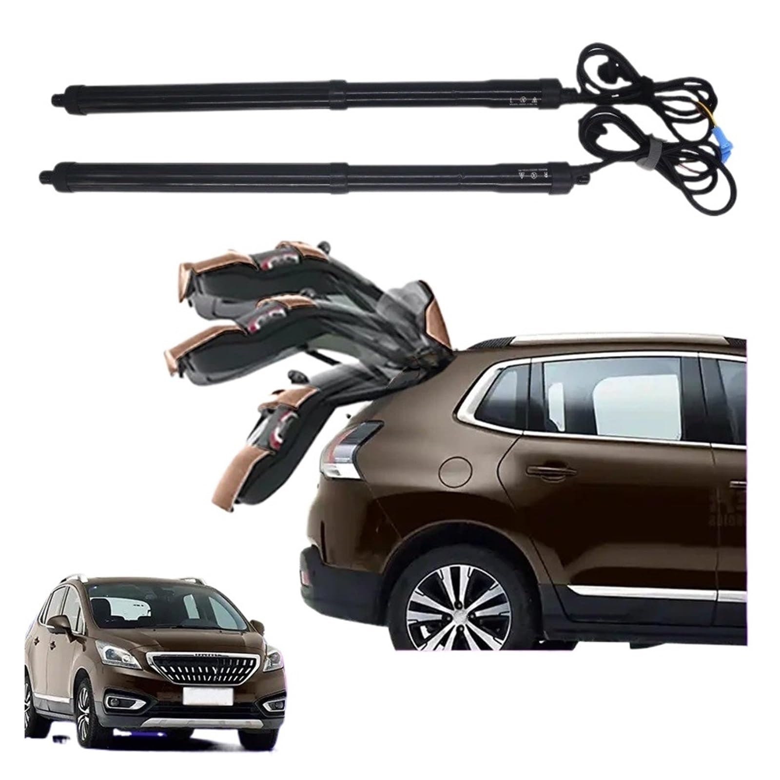 Elektrische Gasfeder Dämpfer Heckklappe Für Peugeot 3008 2013-2022 Auto Elektrische Heckklappe Automatische Steuerung Trunk Drive Auto Lift Hinten Tür Power Kit(No Kick Sensor) von TINGYUS