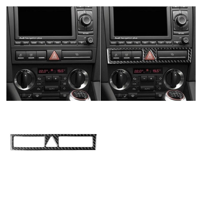 Innenzubehör Für A3 S3 8P 2006 2007 Zentrale AC Radio CD Navigation Panel Set Trim Abdeckung Carbon Fiber Auto Innen zubehör Aufkleber Auto Innenraum(D Black) von TINGYUS