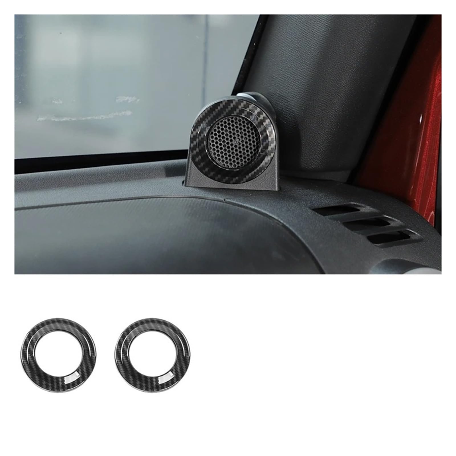 Innenzubehör Für Jeep Für Wrangler JK 2007-2017 ABS Auto Mittelkonsole Armaturenbrett Dekoration Abdeckung Aufkleber Innenausstattung Auto Innenraum(A-pillar horn B) von TINGYUS