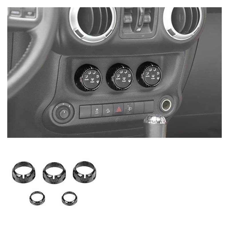 Innenzubehör Für Jeep Für Wrangler JK 2007-2017 ABS Auto Mittelkonsole Armaturenbrett Dekoration Abdeckung Aufkleber Innenausstattung Auto Innenraum(Air knob) von TINGYUS