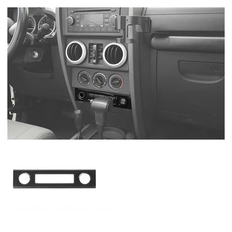 Innenzubehör Für Jeep Für Wrangler JK 2007-2017 ABS Auto Mittelkonsole Armaturenbrett Dekoration Abdeckung Aufkleber Innenausstattung Auto Innenraum(Cigar lighter) von TINGYUS