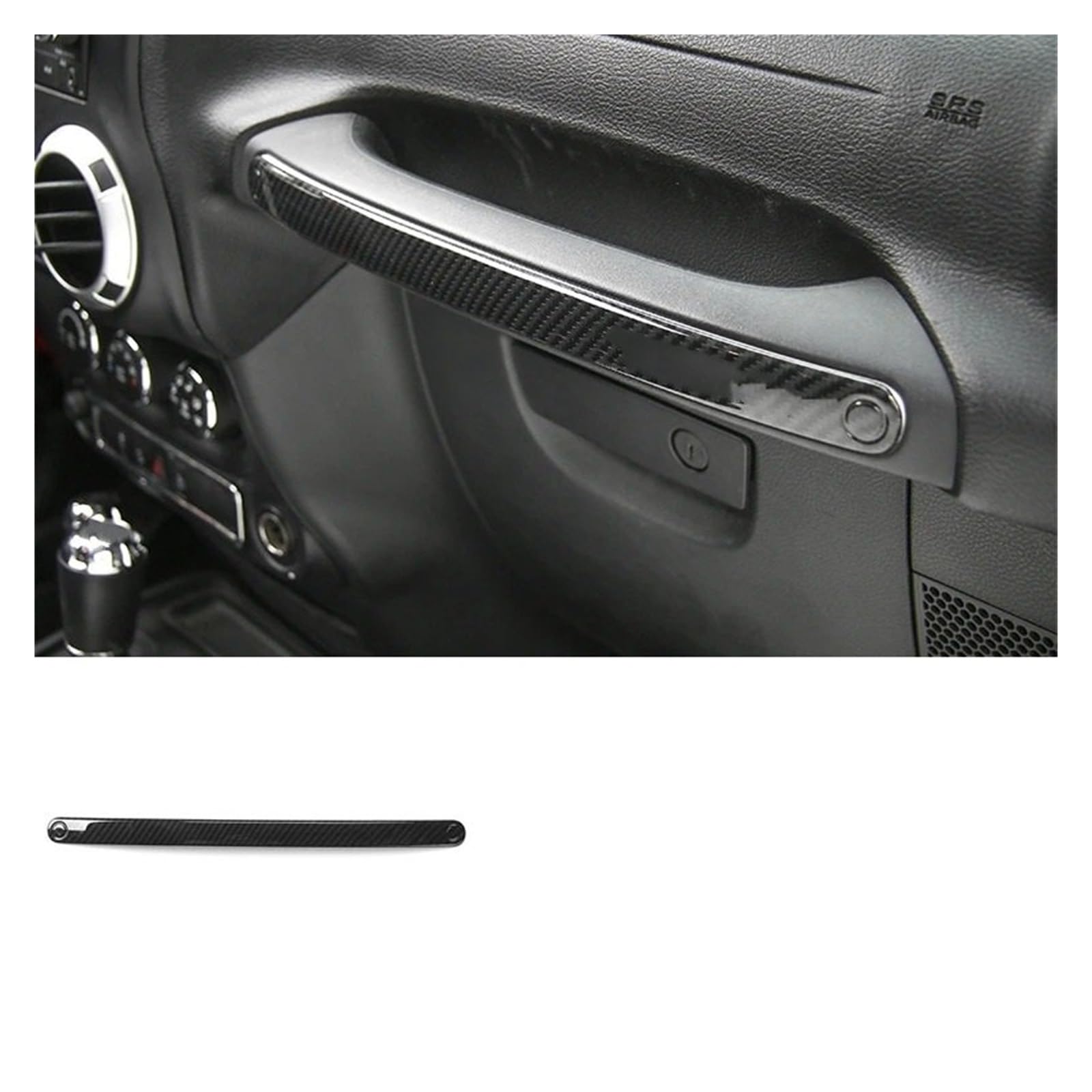 Innenzubehör Für Jeep Für Wrangler JK 2007-2017 ABS Auto Mittelkonsole Armaturenbrett Dekoration Abdeckung Aufkleber Innenausstattung Auto Innenraum(Copilot handle B) von TINGYUS