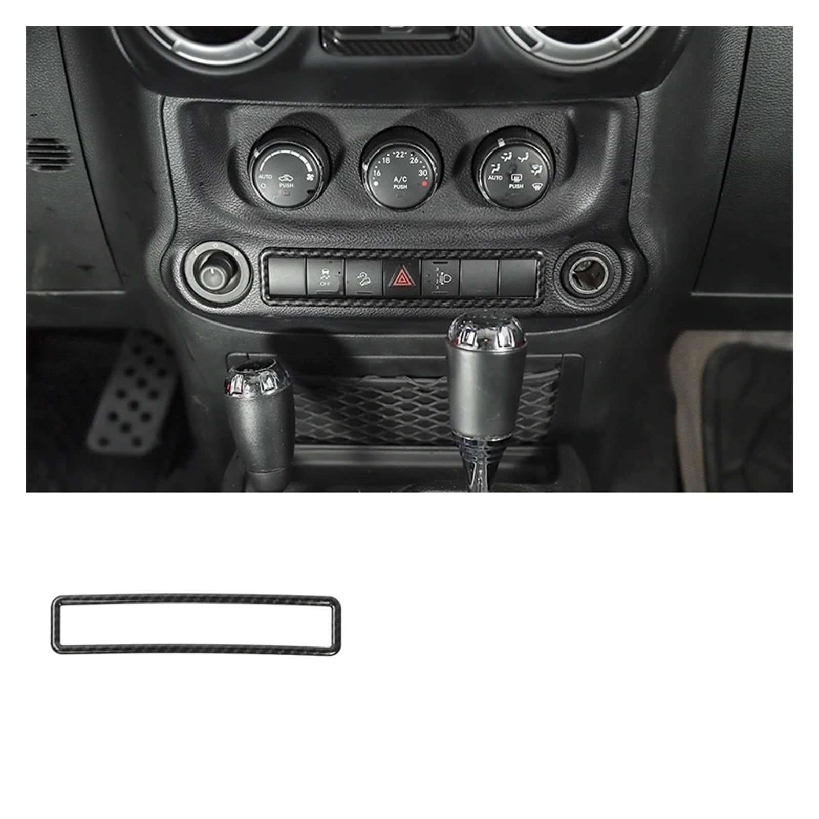 Innenzubehör Für Jeep Für Wrangler JK 2007-2017 ABS Auto Mittelkonsole Armaturenbrett Dekoration Abdeckung Aufkleber Innenausstattung Auto Innenraum(Emergency light) von TINGYUS