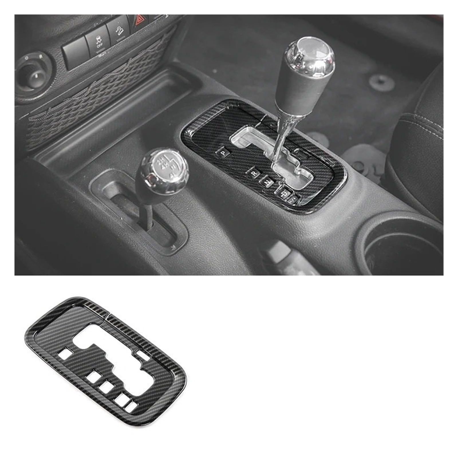 Innenzubehör Für Jeep Für Wrangler JK 2007-2017 ABS Auto Mittelkonsole Armaturenbrett Dekoration Abdeckung Aufkleber Innenausstattung Auto Innenraum(Gearshift panel) von TINGYUS