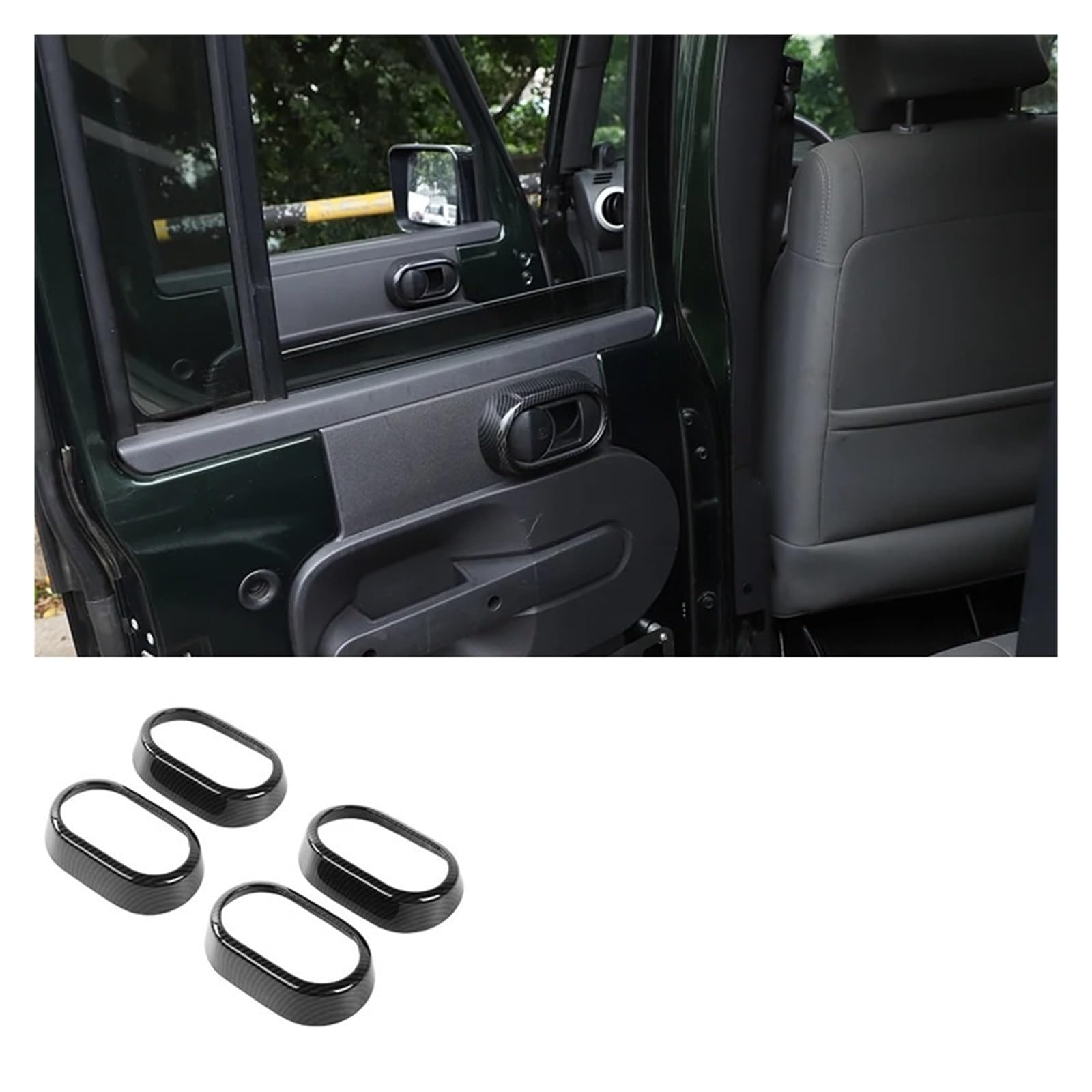 Innenzubehör Für Jeep Für Wrangler JK 2007-2017 ABS Auto Mittelkonsole Armaturenbrett Dekoration Abdeckung Aufkleber Innenausstattung Auto Innenraum(Inner door bowl) von TINGYUS