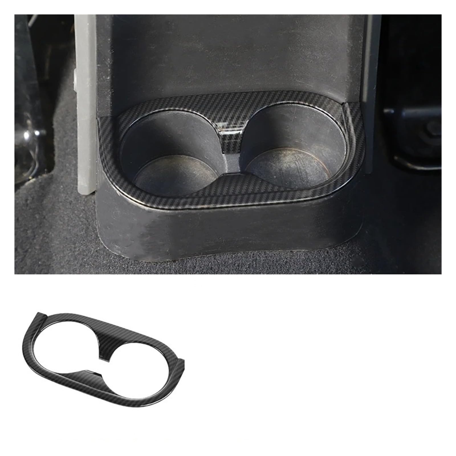 Innenzubehör Für Jeep Für Wrangler JK 2007-2017 ABS Auto Mittelkonsole Armaturenbrett Dekoration Abdeckung Aufkleber Innenausstattung Auto Innenraum(Rear cup holder B) von TINGYUS