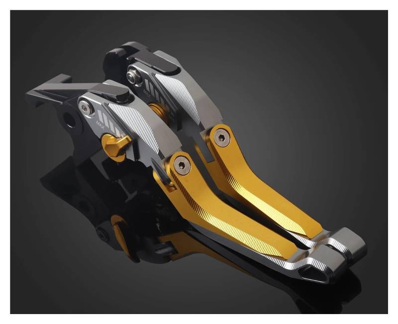 Kupplungshebel Motorrad Für Suzuki Für V-Strom Für Vstrom 800DE 2023 2024 5D Bremskupplungshebel Motorrad Verstellbarer Ausziehbarer Griff Bremshebel Motorrad Bremshebel(5D Titanium Yellow) von TINGYUS