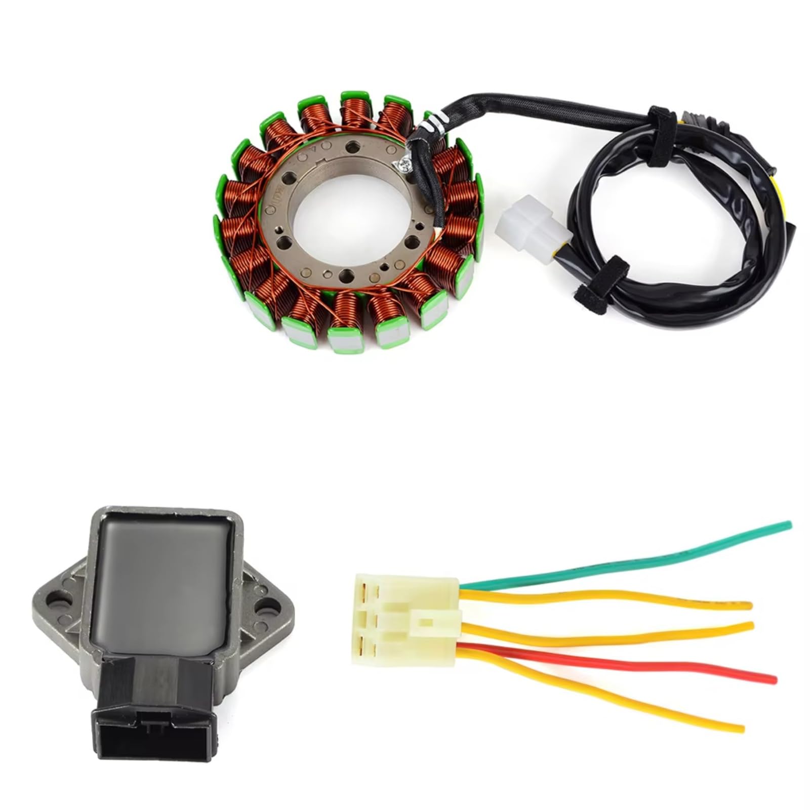 TINGYUS Motorrad Stator Spule Für NV750 Für VT750 C CD C2 C3 Für Shadow 750 ACE Für Deluxe 1997-2000 Mit Dichtung Motor Stator Spule Spannungsreglergleichrichter Zündung Lichtmaschine(B) von TINGYUS