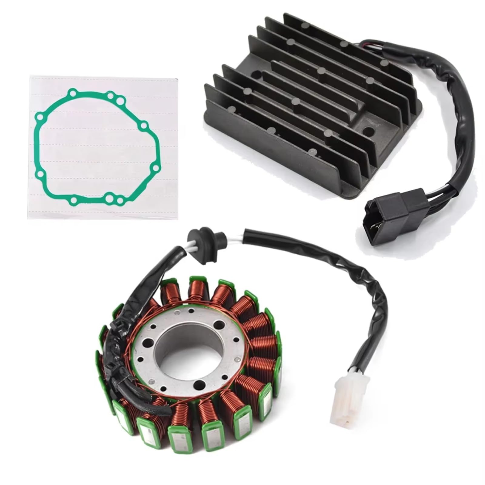 TINGYUS Motorrad Stator Spule Für Suzuki Für GSX-R1000 Z Für GSX-R1000 U2 K3 K4 2003 2004 Mit Dichtung Motor Stator Spule Spannungsreglergleichrichter Zündung Lichtmaschine(A) von TINGYUS