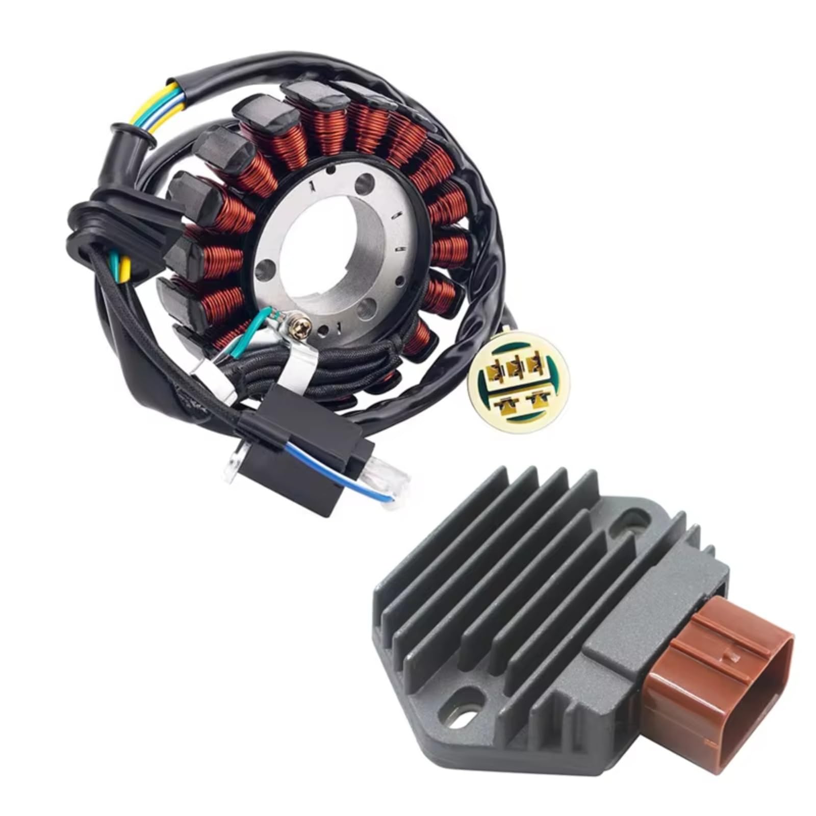 TINGYUS Motorrad Stator Spule Für TRX350FE Für Rancher 4x4 ES 31120-HN5-M01 31600-HM7-003 31600-HM7-830 Für TRX 350 Motorrad Generator Stator Spule & Gleichrichter Zündung Lichtmaschine(1 Satz) von TINGYUS