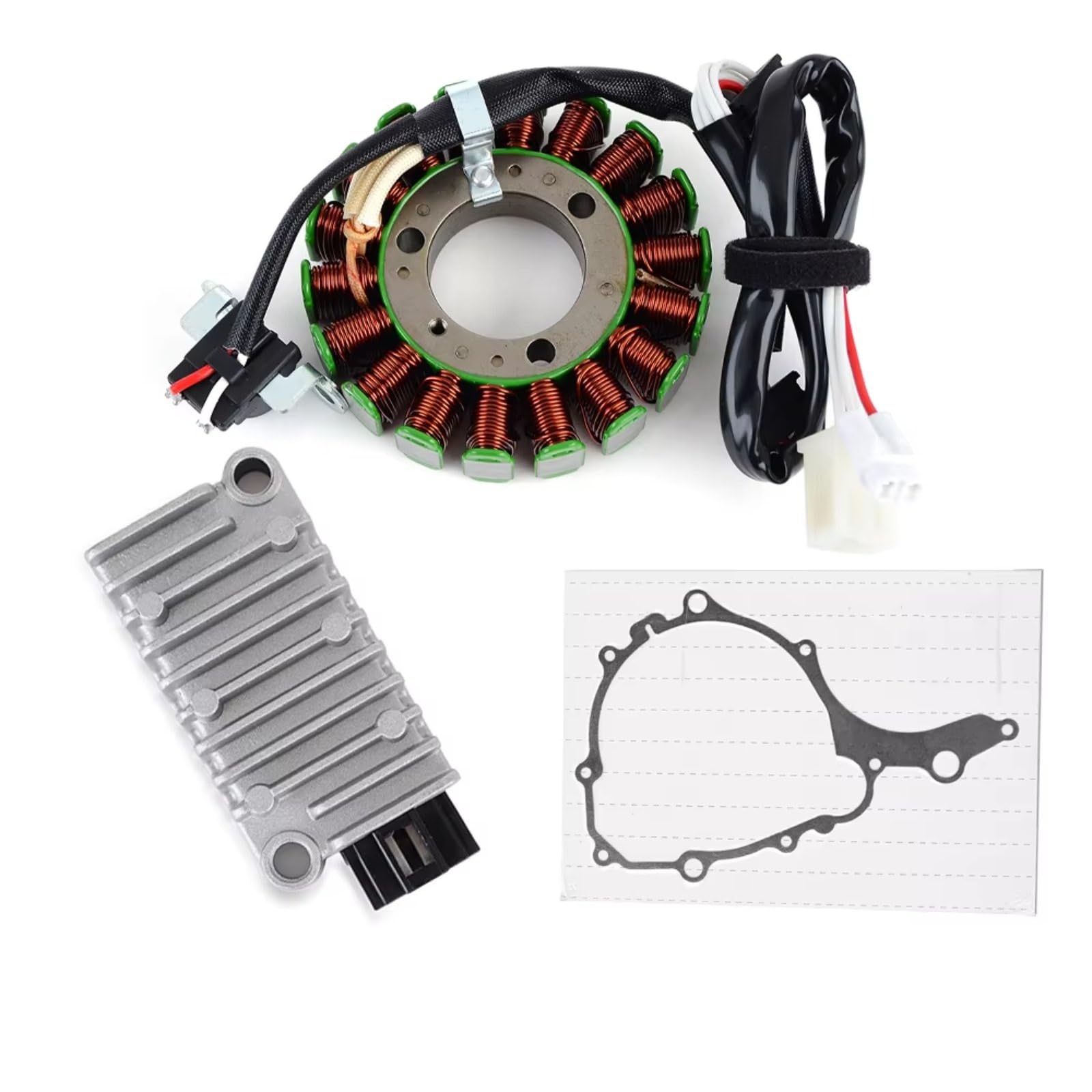 TINGYUS Motorrad Stator Spule Für XG250 Für Tricker XT250 Für Serow 250 2004-2006 Mit Dichtung Motor Stator Spule + Spannungsreglergleichrichter Zündung Lichtmaschine(A) von TINGYUS