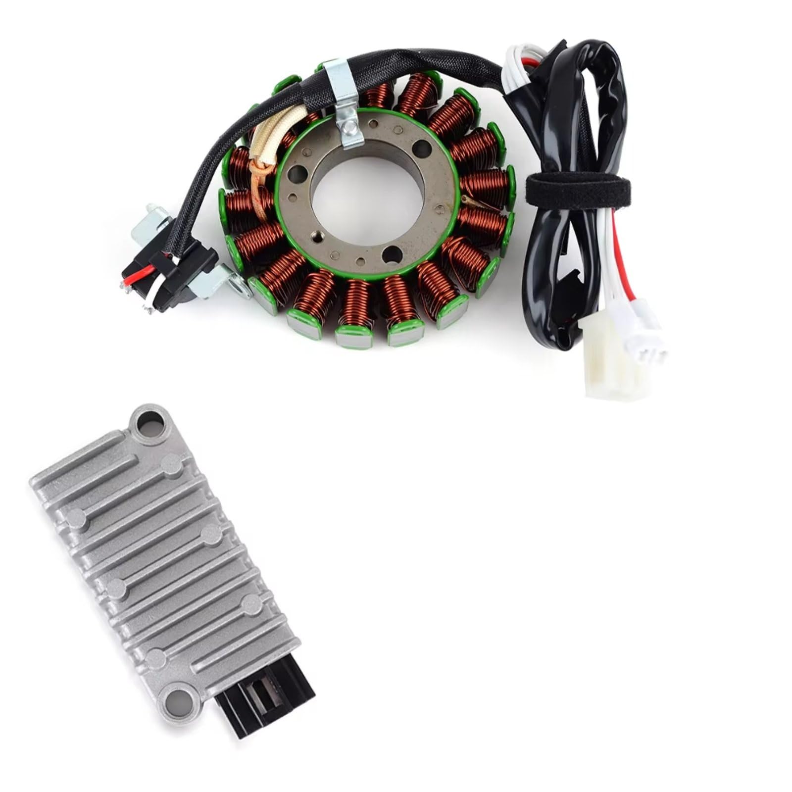 TINGYUS Motorrad Stator Spule Für XG250 Für Tricker XT250 Für Serow 250 2004-2006 Mit Dichtung Motor Stator Spule + Spannungsreglergleichrichter Zündung Lichtmaschine(B) von TINGYUS