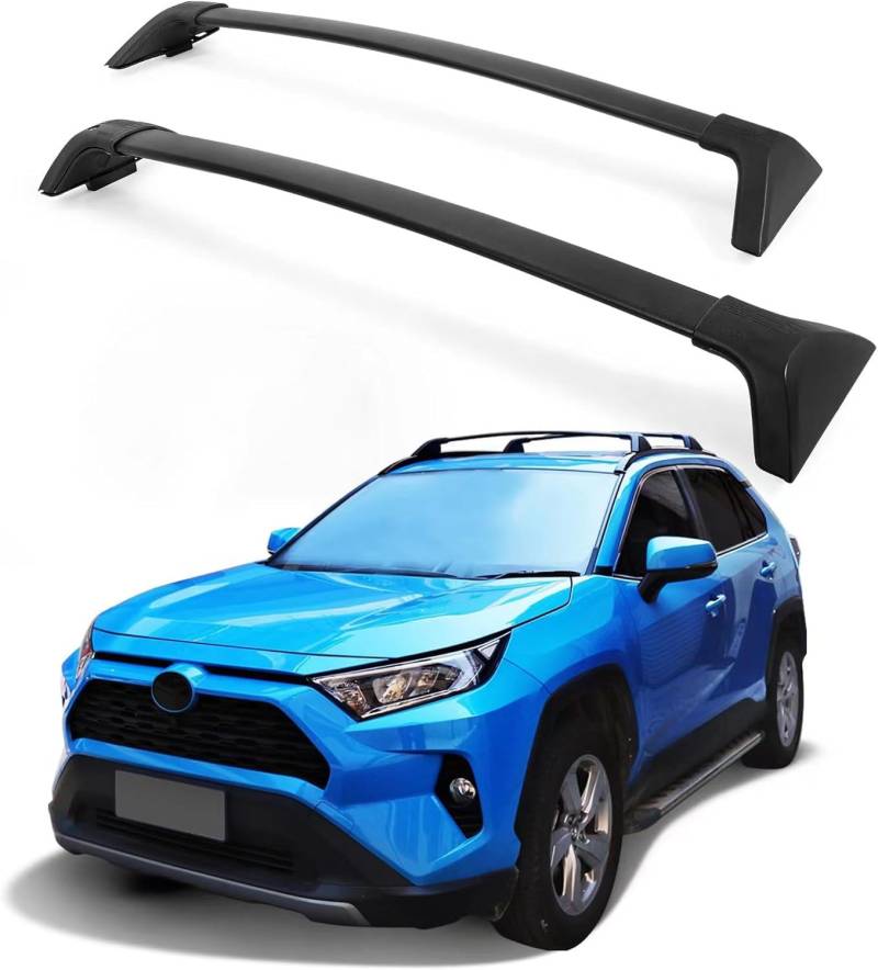 TINMAGI Dachträger, Dachbox Auto für to-yota RAV4 2020-2023, Dachgepäckträger Aluminiumlegierung 200KG Tragfähigkeit, Schwarz von TINMAGI