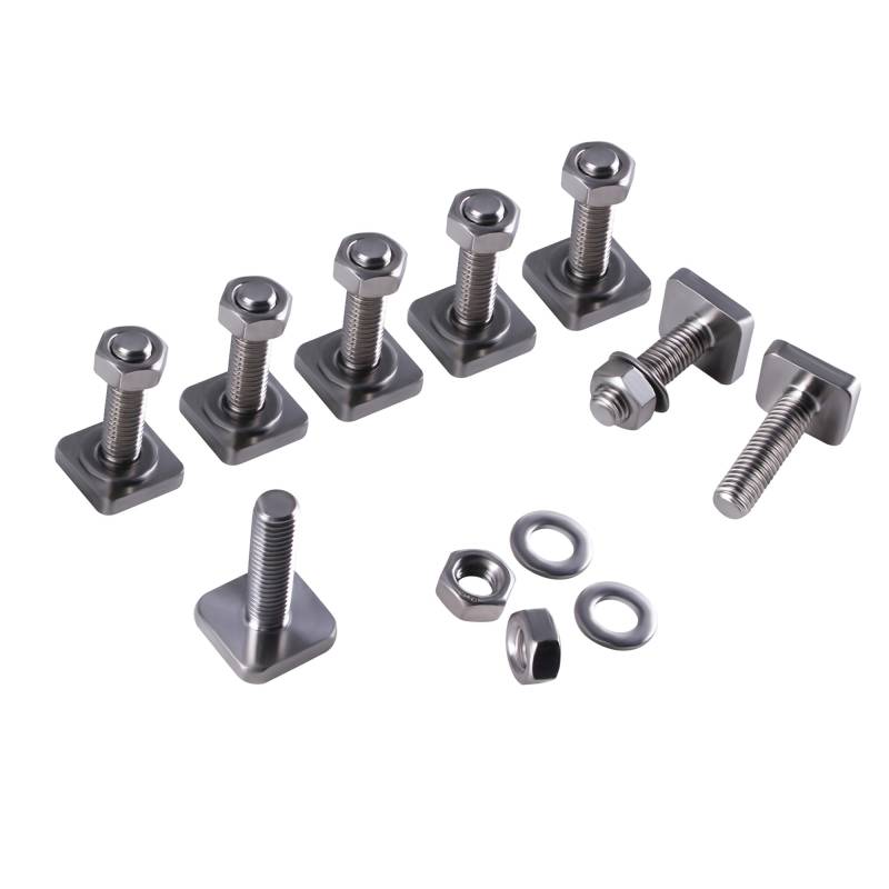 TIOMIOSEA Nutsteine T-Nut Adapter Nutensteine, 8 Stück Nutsteine Set 30 mm,M8 Nutensteine Dachträger T-Nut Adapter,Edelstahl T-Nut Nutsteine Set mit Muttern & Unterlegscheiben von TIOMIOSEA