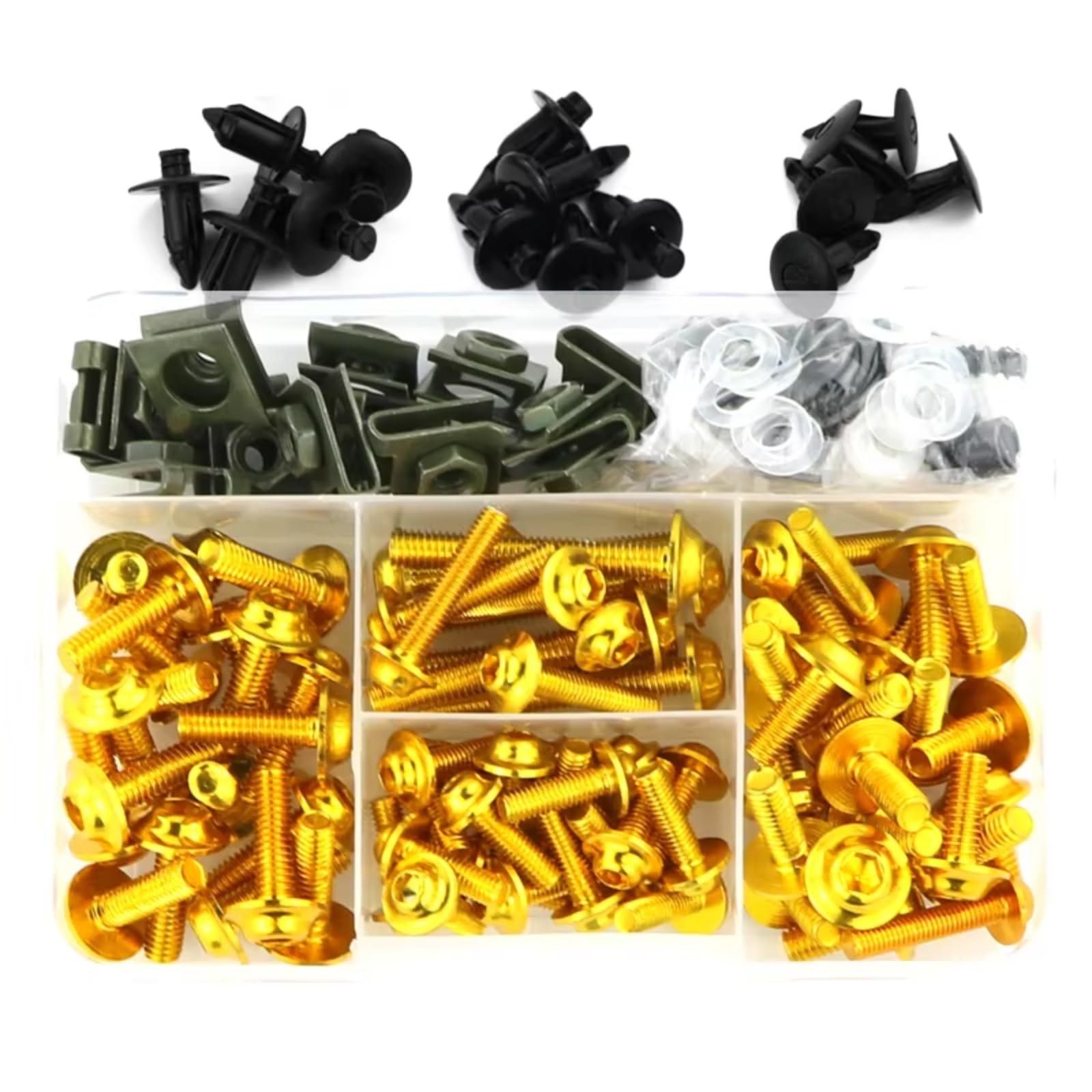 TIOWCGH Kompatibel Mit CBR500R Für CBR650F Motorradverkleidungsschrauben Bolzenkit Förderer Clips Karosserieschrauben Und Muttern Set Set Parabrezza Bullone(Yellow) von TIOWCGH