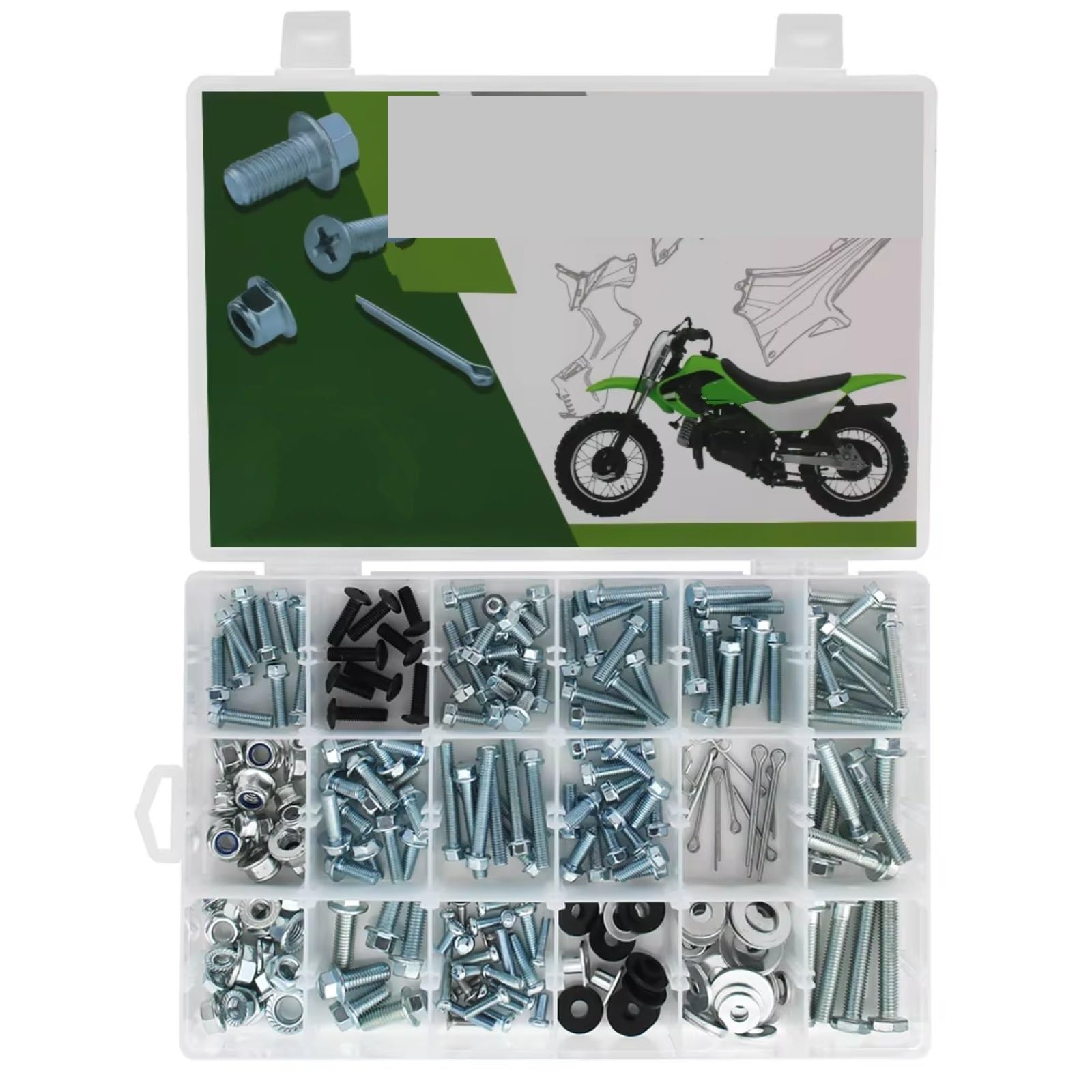 TIOWCGH Kompatibel Mit Für KDX200 1983–2006 Für KDX250 1980–1995. Motorrad-Verkleidungsbolzensatz, Befestigungsclip, Schrauben Und Muttern-Set Parabrezza Bullone(250 PCS) von TIOWCGH