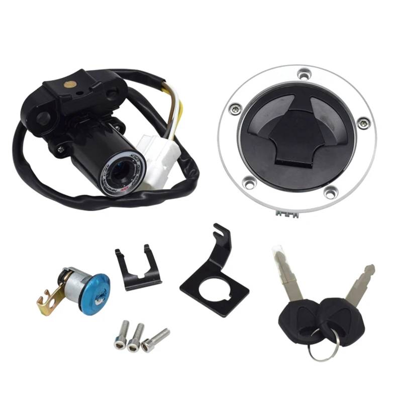 TIOWCGH Kompatibel Mit Für Ninja Für ZX10R Für 1000 2011 2012 Motorrad-Zündschalter-Kit Montage Tankdeckelabdeckung 27005-0556 51049-0030 Motorrad-Zündschloss von TIOWCGH