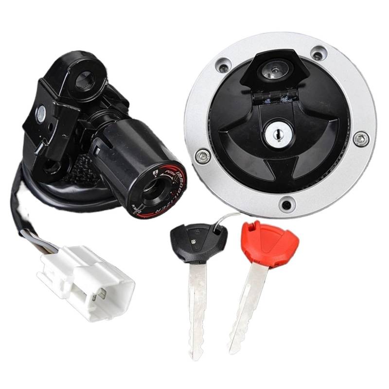 TIOWCGH Kompatibel Mit Für ZX1400 Für Ninja Für ZX14R 2012 2013 2014 2015 2016 2017 Motorrad-Geräte-Zündschalter Gas-Lock-Key Set 27005-0561 Motorrad-Zündschloss von TIOWCGH