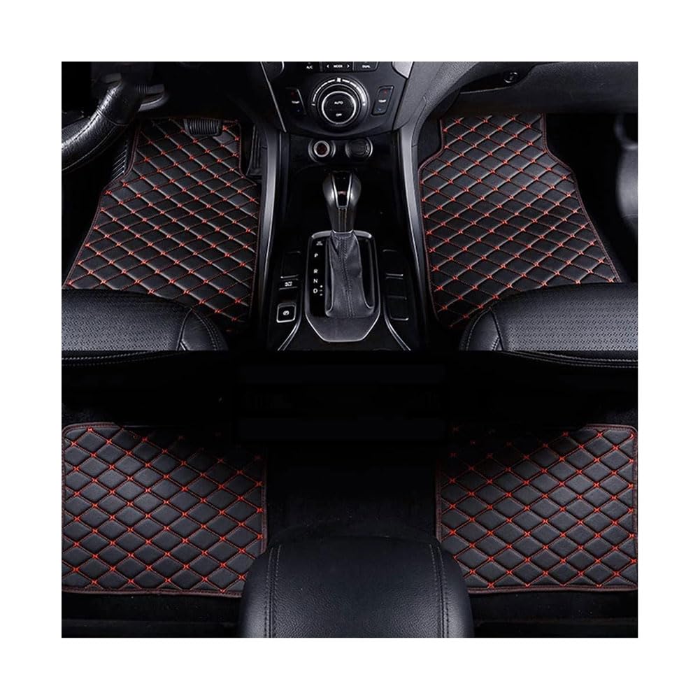 Leder Auto Fußmatten für Opel Antara 2008-2013(LHD), Allwetter Auto Bodenmatte Rutschfester wasserdichte Anti-Kratz Auto Schützen ZubehöR,C/Black Red von TISTIK