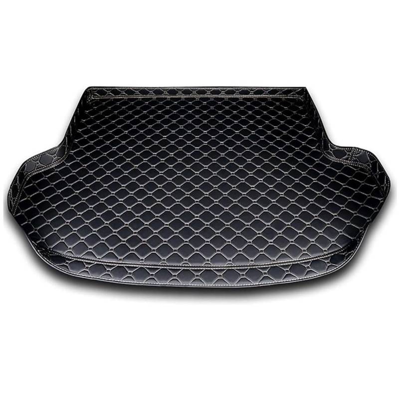 TISTIK Auto Leder Kofferraum Matte für V-W Passat B8 Variant 2016-2022, Custom Wasserdicht rutschfest Kofferraumwanne All Weather Cargo Tray Schutzmatt ZubehöR,C/Black~beige von TISTIK