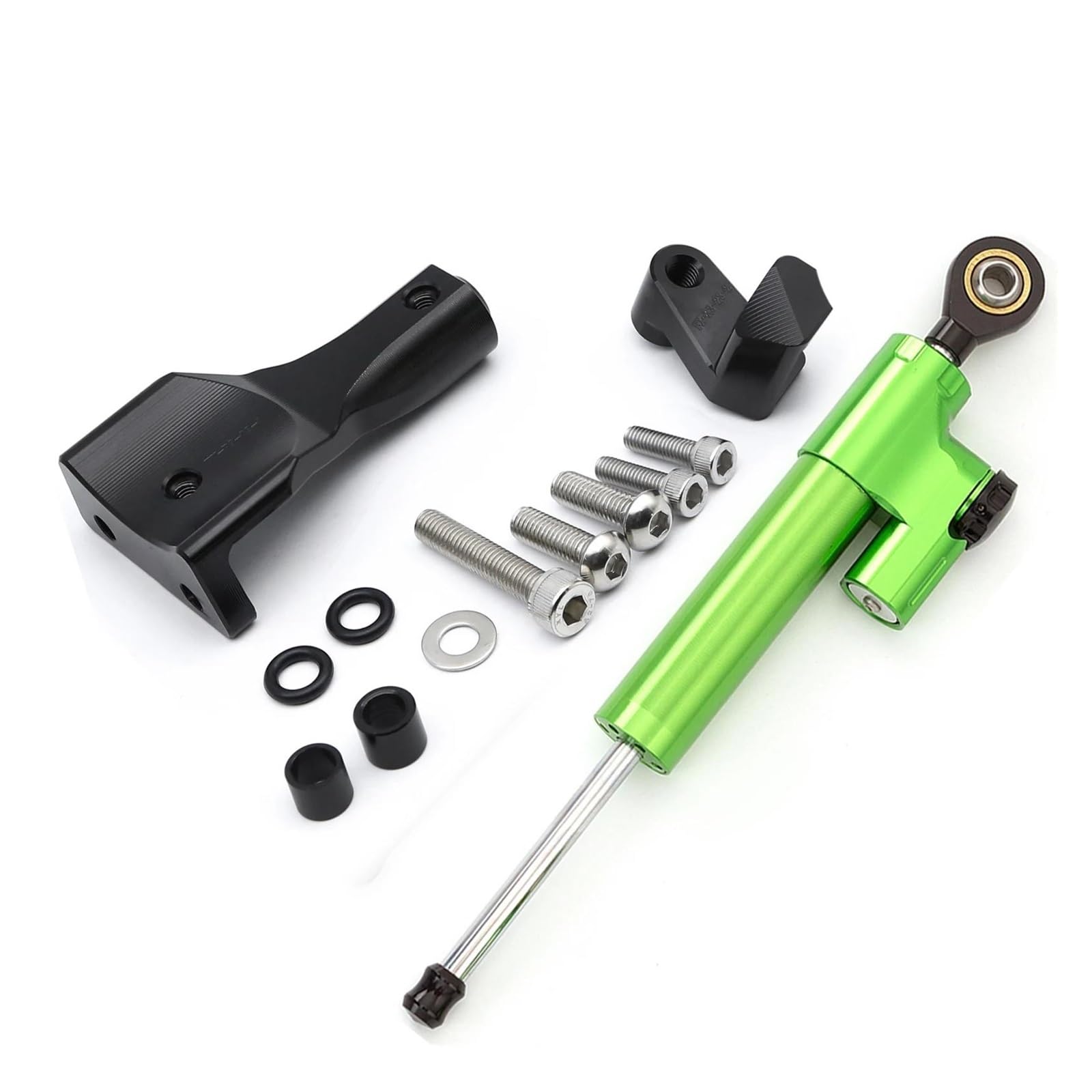 Dämpfer Lenkungsstabilisator Aluminium Lenkung Dämpfer Stabilisator Halterung Montage Unterstützung Kit Halter Für R3 R25 Für MT25 MT03 2019-2023 CNC-Halterung(Green Set) von TISURXQ