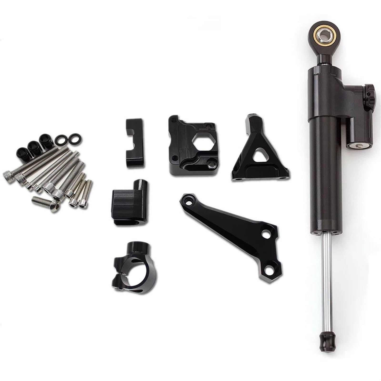 Dämpfer Lenkungsstabilisator Aluminium Motorrad Dämpfer Lenkung Stabilisieren Halterung Montage Kit Für Kawasaki Für Z300 Z250 2015-2016 CNC-Halterung(Black) von TISURXQ