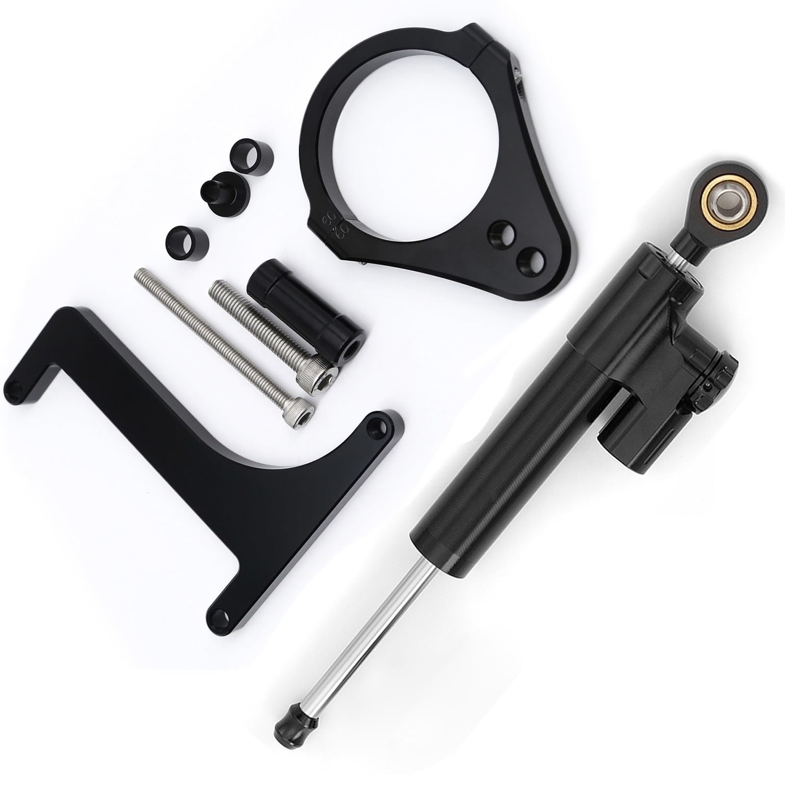 Dämpfer Lenkungsstabilisator CNC Aluminium Carbon Motorrad Stabilisator Halterung Montage Unterstützung Kit Lenkung Dämpfer Für Inokim OX Sub13 Elektrische Roller CNC-Halterung(Black Set) von TISURXQ