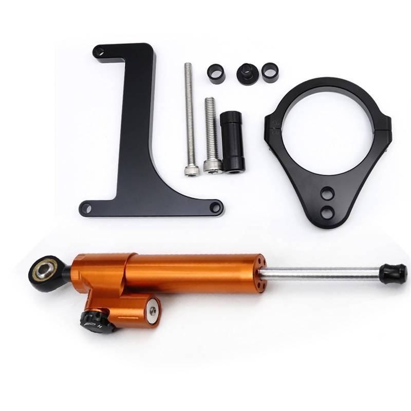 Dämpfer Lenkungsstabilisator CNC Aluminium Carbon Motorrad Stabilisator Halterung Montage Unterstützung Kit Lenkung Dämpfer Für Inokim OX Sub13 Elektrische Roller CNC-Halterung(Orange Set) von TISURXQ