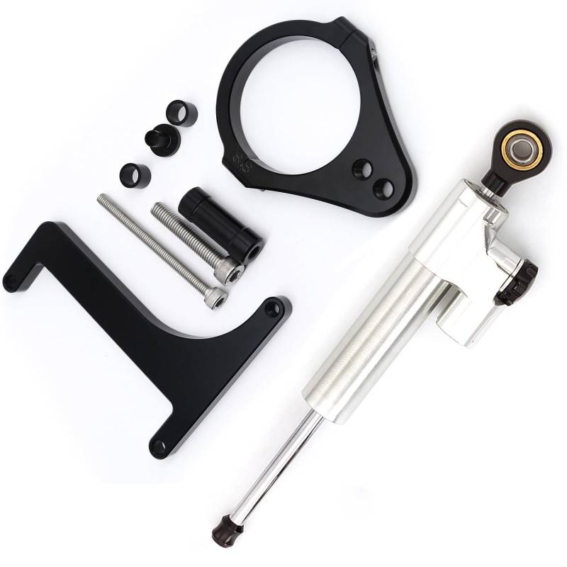 Dämpfer Lenkungsstabilisator CNC Aluminium Carbon Motorrad Stabilisator Halterung Montage Unterstützung Kit Lenkung Dämpfer Für Inokim OX Sub13 Elektrische Roller CNC-Halterung(Silver Set) von TISURXQ