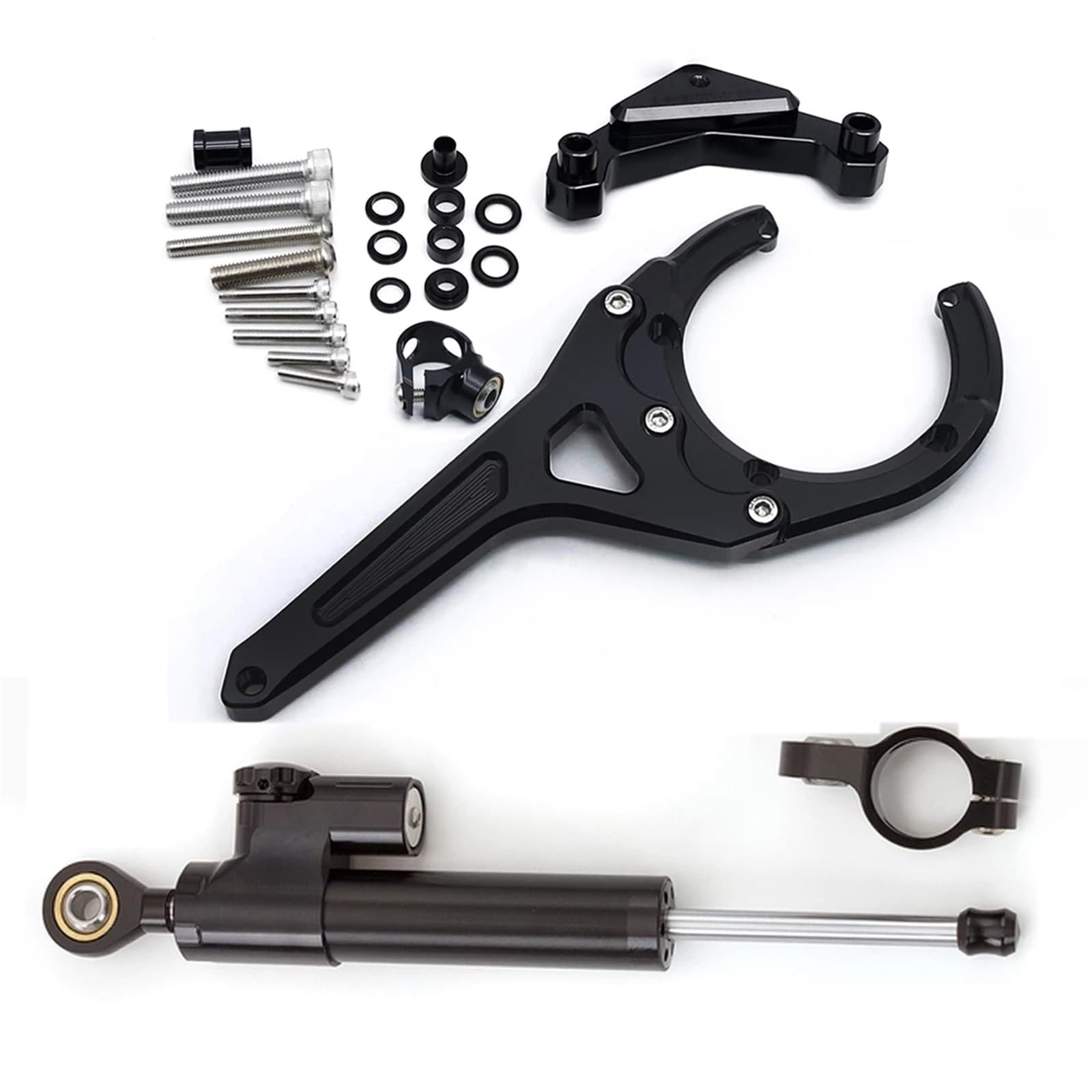 Dämpfer Lenkungsstabilisator CNC Lenkungsdämpfer Motorrad Stabilisieren Dämpfer Halterung Montage Kit Für Suzuki Für GSXS1000 2016-2020 CNC-Halterung(N) von TISURXQ