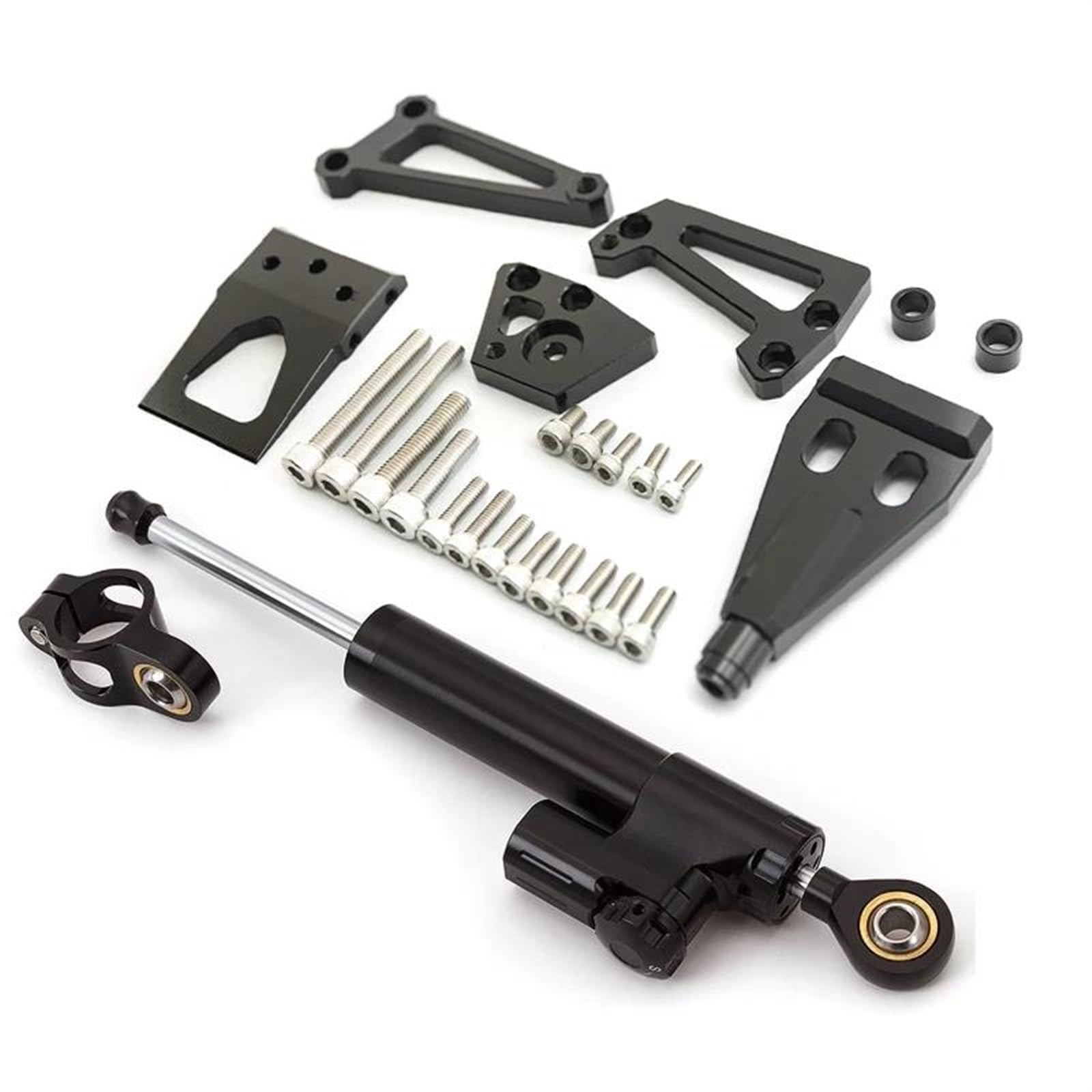 Dämpfer Lenkungsstabilisator Carbon Lenkungsdämpfer Stabilisator Montagehalterung Kit Für Kawasaki Für ER-6N ER6F Ninja 400 650R 2009 2010-2012 CNC-Halterung(Damper n Bracket A) von TISURXQ