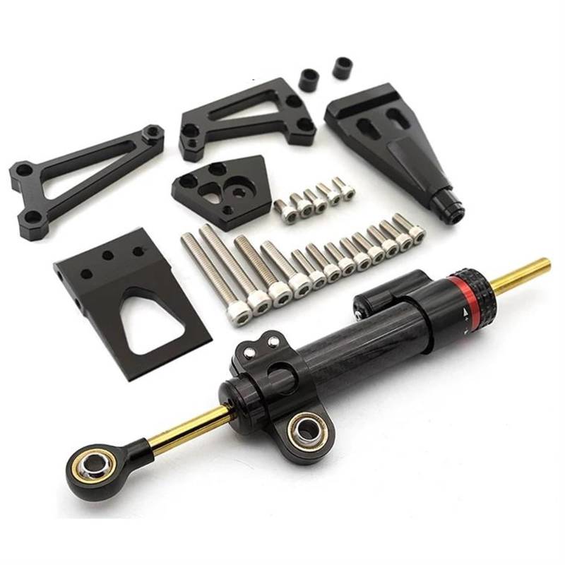 Dämpfer Lenkungsstabilisator Carbon Lenkungsdämpfer Stabilisator Montagehalterung Kit Für Kawasaki Für ER-6N ER6F Ninja 400 650R 2009 2010-2012 CNC-Halterung(Damper n Bracket B) von TISURXQ